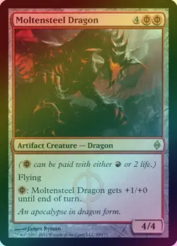 MOLTENSTEEL DRAGON (FOIL) (NPH) New Phyrexia - MTG - LP - Image 1