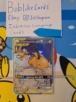 Pokemon TCG Indonesia Raichu & Alolan Raichu GX alt art 224/205 SR 2 - Image 1