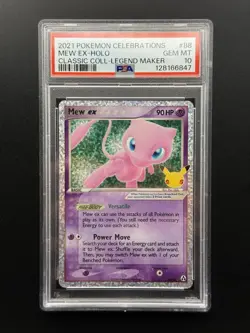 Mew ex 88/92 Celebrations: Classic Collection Holo Pokemon TCG - PSA 10 Gem Mint - Image 1