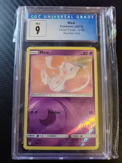 2019 Pokemon Sun & Moon Hidden Fates Mew Reverse Holo Foil 32/68 CGC 9 MINT - Image 1