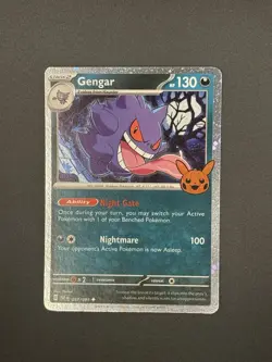 Gengar (Cosmos Holo) Trick or Trade BOOster 2024 057/091 LP Pokemon TCG - Image 3