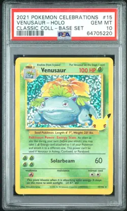 Venusaur #15 Graded PSA 10 (Pokemon Celebrations Classic Collection) - Image 1