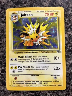 Pokemon TCG Jolteon Jungle 4/64 Holo Unlimited Holo Rare LP - Image 1