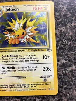Pokemon TCG Jolteon Jungle 4/64 Holo Unlimited Holo Rare LP - Image 4