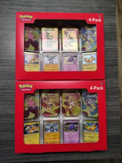 Pokemon TCG 151 Mini Tins 4 Pack + 4 Promos New & Sealed (Lot Of 2) - Image 1