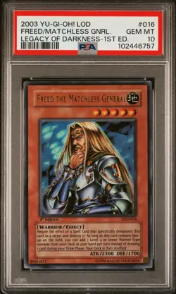 YUGIOH FREED THE MATCHLESS GENERAL ASIAN ENGLISH 1st Edition LOD-016 PSA 10 GEM - Image 1