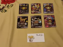 6 Pikachu Pokemon Card Holo GX VSTAR VMAX GX EX Cosplay Art - Image 1