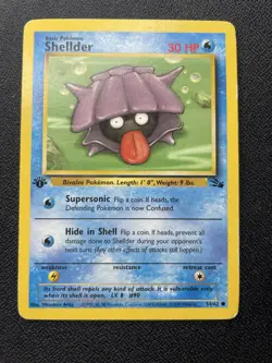 Pokemon Shellder 1st Edition Common Card 54/62 Fossil HP / DMG - Image 1