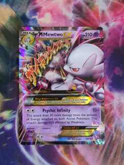 Pokemon M Mega Mewtwo EX Ultra Rare Holo TCG Card 64/162 XY Breakthrough - Image 1
