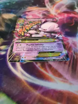 Pokemon M Mega Mewtwo EX Ultra Rare Holo TCG Card 64/162 XY Breakthrough - Image 2