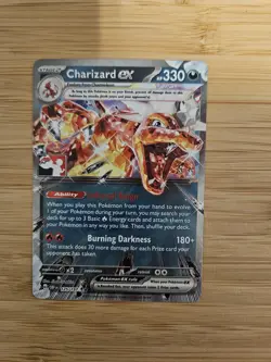 Charizard ex 125/197 PLAY STAMP Prize Pack Obsidian Flames Pokemon Card - Image 1