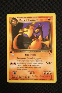 Team Rocket Dark Charizard (card #21/82) non-holo vintage Pokemon Card - Image 1