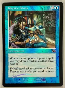 Rhystic Study - FOIL - Prophecy - LP MTG Magic The Gathering - Image 1