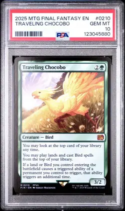 2025 MTG FINAL FANTASY EN TRAVELING CHOCOBO # 0210 GEM MINT PSA 10 - Image 1