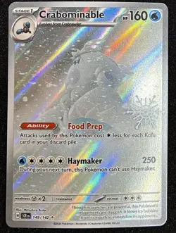 Crabominable 149/142 Pokemon SV07: Stellar Crown (Holiday Calendar Stamp) NM - Image 1