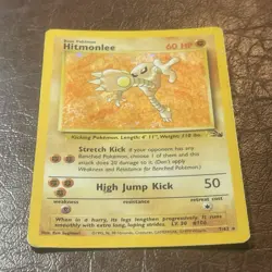Hitmonlee 7/62 Fossil Holo Unlimited 1999 Pokemon TCG - Image 2