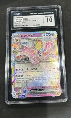 Espeon EX 034/131 Prismatic Evolutions Stamped Promo Holo CGC 10 🔥 Pokemon - Image 1