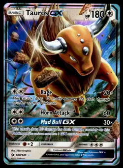 Pokemon TCG SM Base Set #100/149 Tauros GX LP - Image 1