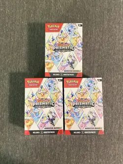 3x Pokemon prismatic evolutions booster bundles New Factory Sealed No Rips/tears - Image 1