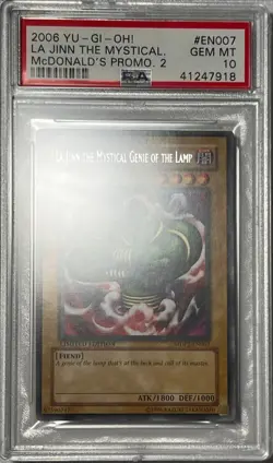 Yu-Gi-Oh! PSA 10 GEM-MT 'La Jinn The Mystical Genie Of The Lamp' MDP2-EN007 RARE - Image 2
