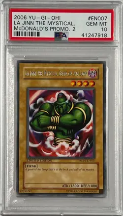 Yu-Gi-Oh! PSA 10 GEM-MT 'La Jinn The Mystical Genie Of The Lamp' MDP2-EN007 RARE - Image 3