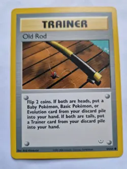 2 Neo Revelation Trainer Cards. Rockets Hideout/Old Rod LP/NM - Image 5