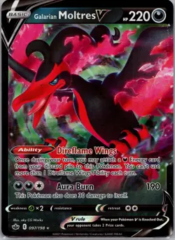 Galarian Moltres V - Alternate Art - 097/198 - Chilling Reign - Pokemon Card - Image 1