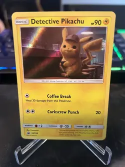 Pikachu - Detective Pikachu - SM190 - Holo Foil Rare - Pokemon Card - Near Mint - Image 1