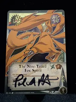 Naruto CCG The Nine-Tailed Fox Spirit Card Super Rare Foil Auto Paul St. Peter - Image 1