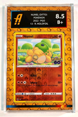Pokemon Card Ditto (Numel) Unpeeled Pokemon Go Graded Ambr 8.5 Rock and Earth - Image 1