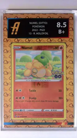 Pokemon Card Ditto (Numel) Unpeeled Pokemon Go Graded Ambr 8.5 Rock and Earth - Image 3