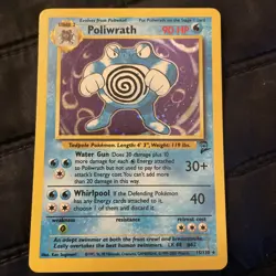 Poliwrath Holo 15/130 2000 Pokemon Base Set 2, WOTC Vintage, Lightly Played - Image 1