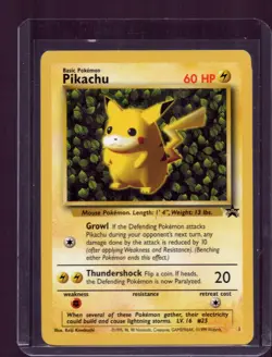 1999 WOTC Pokemon Pikachu Black Star Promo Card #1 Ivy Pikachu - Image 1