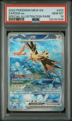 2023 POKEMON MEW EN-151 SPECIAL ILLUSTRATION RARE #202 ZAPDOS EX PSA 10 - Image 1
