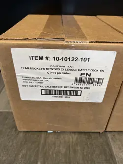 Pokemon team Rocket’s Mewtwo Ex League Battle Deck Sealed Display Case. 6 decks - Image 1