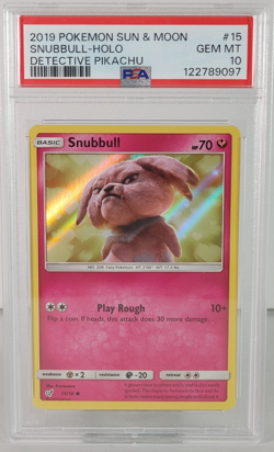 Snubbull - POKEMON - Detective Pikachu - #15 - Holo - 2019 - PSA 10 - Image 1