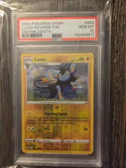 2023 Pokemon SWSH Luxio Reverse Foil Crown Zenith PSA 10 Gem Mint - Pop 2 - Image 1