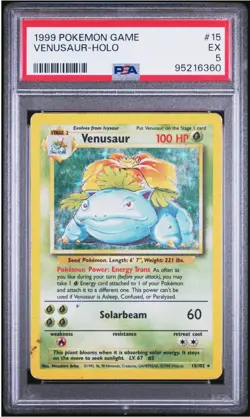 1999 POKEMON GAME #15 VENUSAUR-HOLO PSA 5 - Image 1