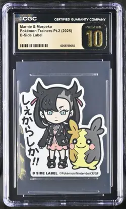 ??? CGC 10 Pristine 2025 Pokemon B-Side Label Stickers Marnie & Morpeko - Image 1