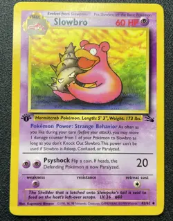 Pokemon Slowbro 43/62 Fossil 1st Edition LP / DMG - Image 1