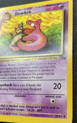 Pokemon Slowbro 43/62 Fossil 1st Edition LP / DMG - Image 4