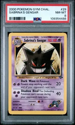 2000 POKEMON GYM CHALLENGE #29 SABRINA'S GENGAR PSA 8 - Image 1