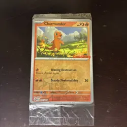 Pokemon 151 Charmander Gamestop Stamped Reverse Holo Promo 004/165 Sealed - Image 2