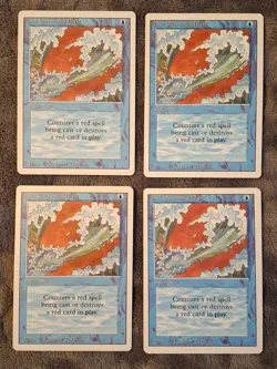 MTG Revised - Blue Elemental Blast (x4) - LP - nice looking vintage cards - Image 1