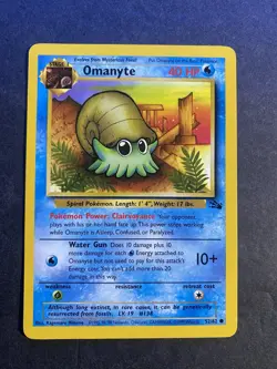 Omanyte 1st Edition 1999 Fossil Set 52/62 Pokemon Trading Card Game.. - Image 1
