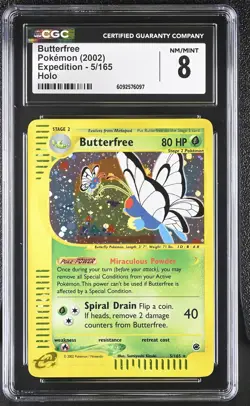 CGC 8 Butterfree 2002 Expedition 5/165 Holo Pokemon Card - Image 1