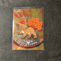 Topps Pokemon Card Series 1 Chrome Foil Blue Logo 1st Edition #37 Vulpix NM - Image 1