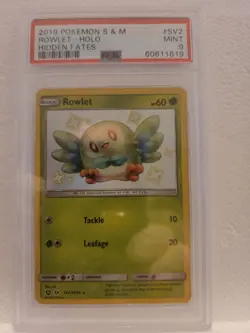 2019 Rowlet SV2/SV94 PSA 9 Hidden Fates Shiny Vault Pokemon Card (0) - Image 1