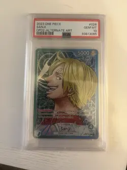 One Piece Card Game TCG Sanji OP02-026 Alt Art Leader PSA 10 - Image 1
