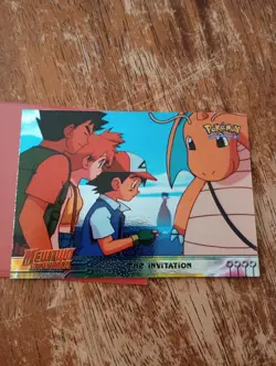 1999 topps pokemon mewtwo strikes back #13 the invitation holofoil black label - Image 1